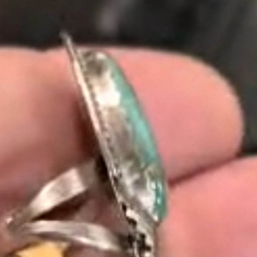 Native American Navajo sterling silver turquoise ring - Picture 6 of 7